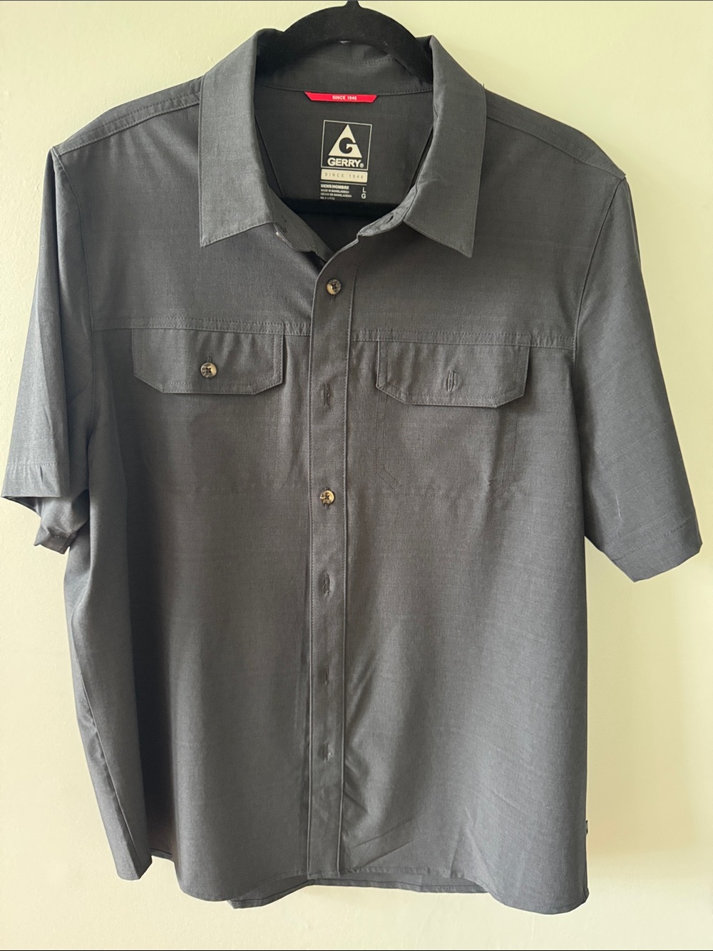 Gerry Weber Short Sleeve Button-Down Shirt in Charcoal Gray